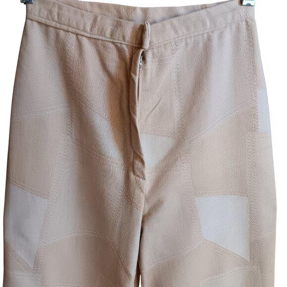 23x28 1OF1 Vintage Bellbottom Patchwork Print Wide-Leg Pants Handmade 1970's Mod - Picture 2 of 8